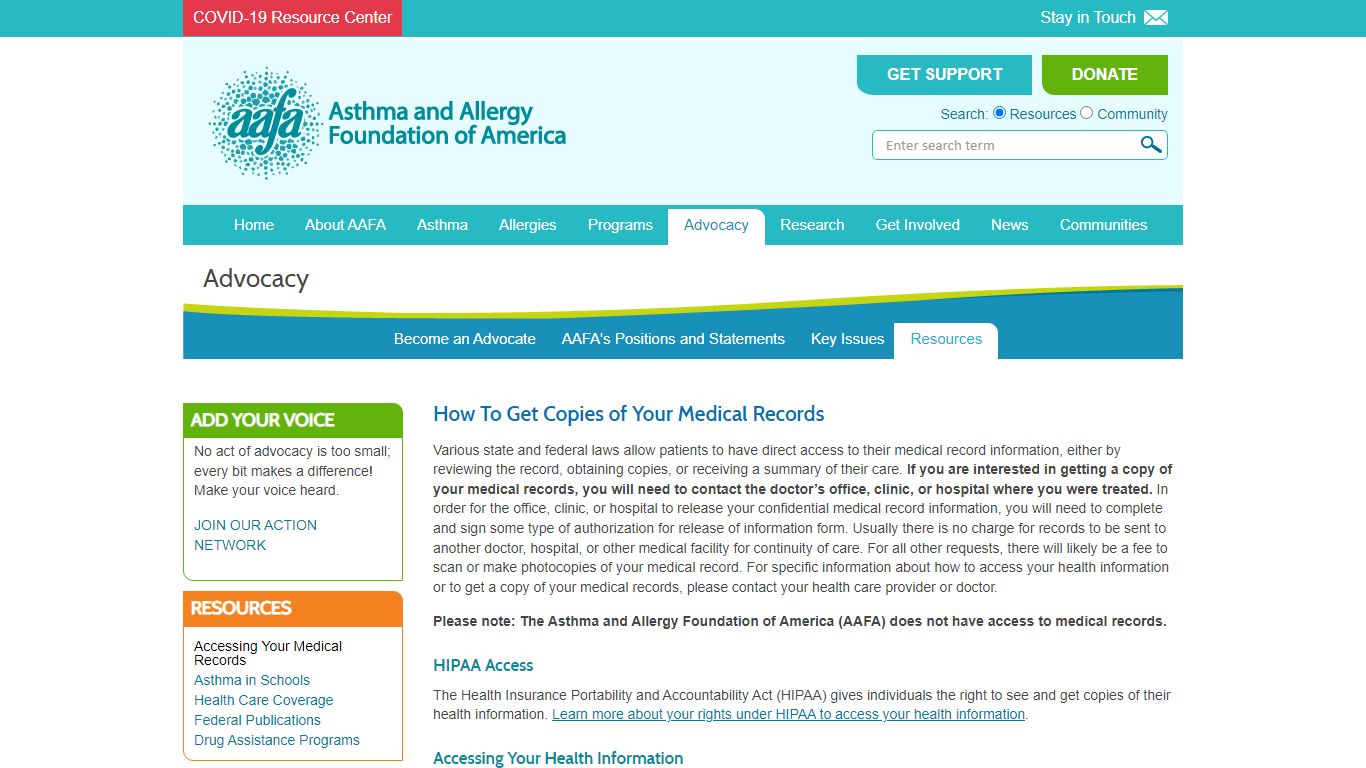 Accessing Your Medical Records | AAFA.org